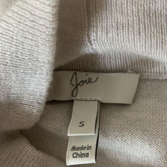 Joie Mock Neck Wool Silk Blend Long Sleeve Sweater Top Sz S Cream Ivory - Picture 6 of 7
